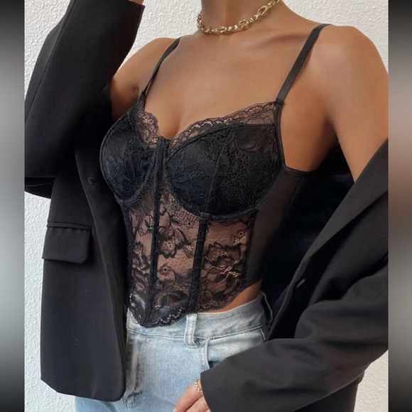 Lace Corset Crisscross Cami Tank Top